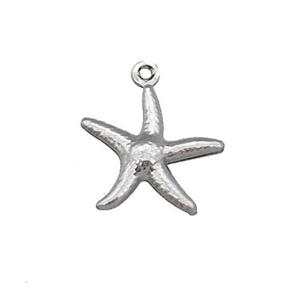 Raw Stainless Steel Starfish Pendant, approx 15mm [SSB1280]