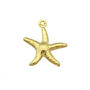 Stainless Steel Starfish Pendant Gold Plated, approx 15mm [SSB1281]