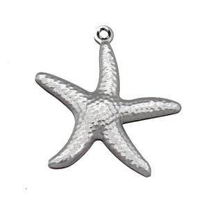 Raw Stainless Steel Starfish Pendant, approx 20mm [SSB1282]
