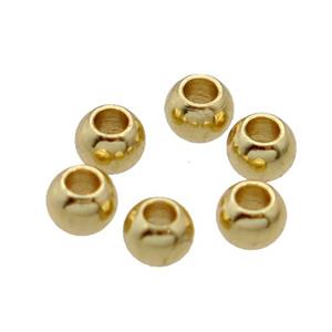 Stainless Steel Round Beads Smooth Gold Plated, approx 3mm [SSB1284]
