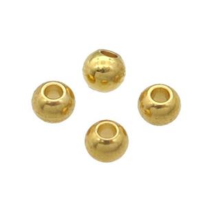 Stainless Steel Round Beads Smooth Gold Plated, approx 4mm [SSB1286]