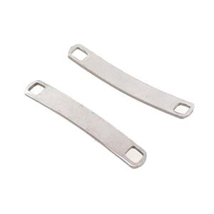 Raw Stainless Steel Connector Bend Rectangle, approx 5-33mm [SSB1303]