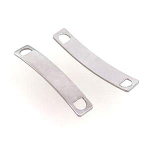 Raw Stainless Steel Connector Bend Rectangle, approx 7-38mm [SSB1304]