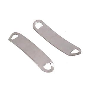 Raw Stainless Steel Connector Bend Rectangle, approx 10-45mm [SSB1309]