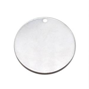 Raw Stainless Steel Circle Pendant, approx 40mm dia [SSB1315]