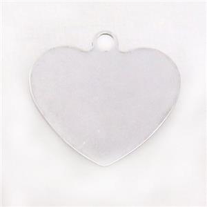 Raw Stainless Steel Heart Pendant, approx 34mm [SSB1316]