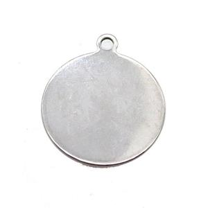 Raw Stainless Steel Circle Pendant, approx 25mm [SSB1317]