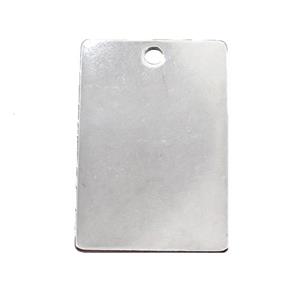 Raw Stainless Steel Rectangle Pendant, approx 20-30mm [SSB1319]