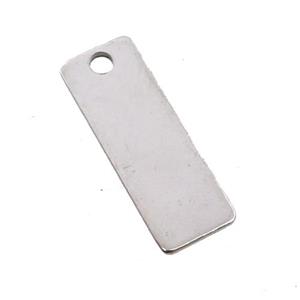 Raw Stainless Steel Rectangle Pendant, approx 9-25mm [SSB1326]