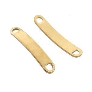 Stainless Steel Connector Bend Rectangle Gold Plated, approx 6-35mm [SSB1331]