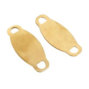 Stainless Steel Connector Bend Rectangle Gold Plated, approx 18-41mm [SSB1335]