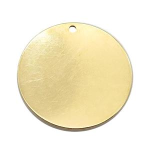 Stainless Steel Circle Pendant Gold Plated, approx 40mm dia [SSB1339]