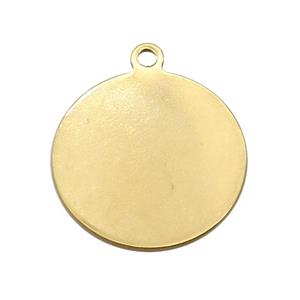 Stainless Steel Circle Pendant Gold Plated, approx 25mm [SSB1341]