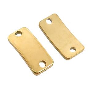 Stainless Steel Connector Bend Rectangle Gold Plated, approx 9-20mm [SSB1342]