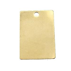 Stainless Steel Rectangle Pendant Gold Plated, approx 20-30mm [SSB1343]