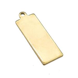 Stainless Steel Rectangle Pendant Gold Plated, approx 12-35mm [SSB1345]