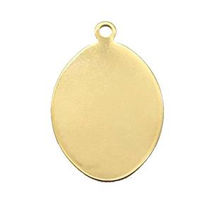 Stainless Steel Oval Pendant Gold Plated, approx 22-30mm [SSB1346]