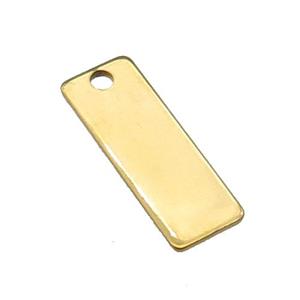 Stainless Steel Rectangle Pendant Gold Plated, approx 9-25mm [SSB1350]