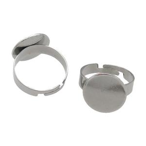 Raw Stainless Steel Ring with Pad, approx 14mm, 18mm dia [SSB1360-14MM]
