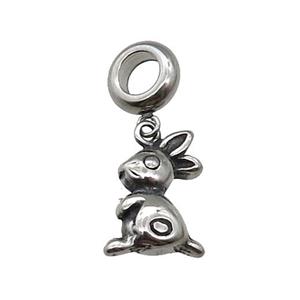 Stainless Steel Zodiac Hare Pendant Antique Silver, approx 11-15mm, 9mm, 5mm hole [SSB1365]