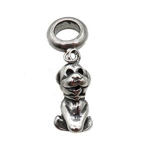 Stainless Steel Zodiac Dog Pendant Antique Silver, approx 11-15mm, 9mm, 5mm hole [SSB1372]
