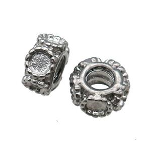 Raw Stainless Steel Rondelle Beads With Pad Large Hole, approx 11mm, 5mm hole [SSB1403]
