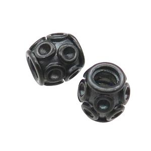 Stainless Steel Barrel Beads Large Hole Black Plated, approx 10mm, 4mm hole [SSB1414]