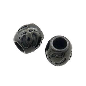 Stainless Steel Barrel Beads Large Hole Black Plated, approx 10mm, 4mm hole [SSB1426]