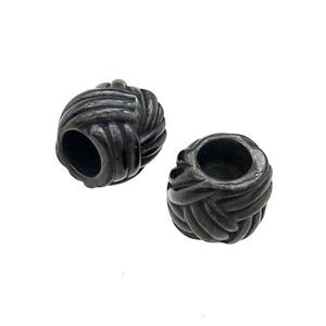 Stainless Steel Tube Beads Large Hole Black Plated, approx 9mm, 4mm hole [SSB1430]