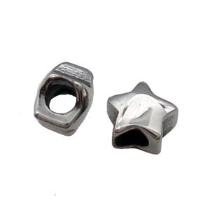 Stainless Steel Star Beads Antique Silver, approx 11mm, 5mm hole [SSB1451]