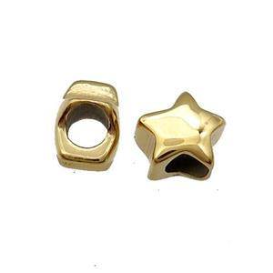 Stainless Steel Star Spacer Beads Gold Plated, approx 11mm, 5mm hole [SSB1452]