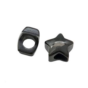 Stainless Steel Star Beads Black Plated, approx 11mm, 5mm hole [SSB1454]