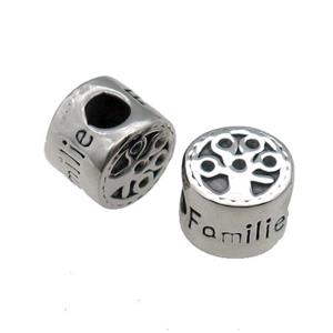 Stainless Steel Coin Button Beads Antique Silver, approx 9-11mm, 5mm hole [SSB1455]