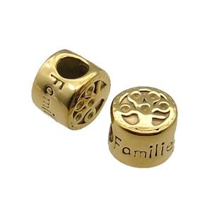 Stainless Steel Coin Button Beads Gold Plated, approx 9-11mm, 5mm hole [SSB1456]