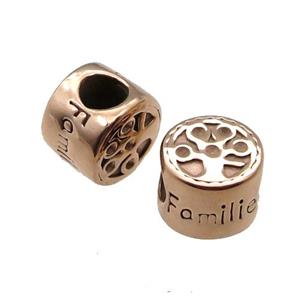 Stainless Steel Coin Button Beads Rose Gold, approx 9-11mm, 5mm hole [SSB1457]
