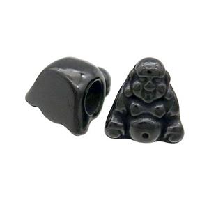Stainless Steel Buddha Beads Large Hole Black Plated, approx 11-12mm, 5mm hole [SSB1466]