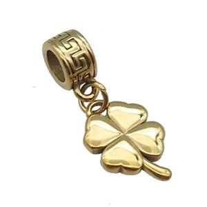Stainless Steel Clover Pendant Gold Plated, approx 11-16mm, 8mm, 5mm hole [SSB1478]