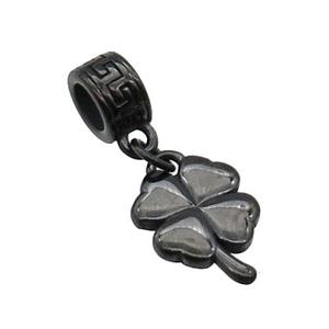 Stainless Steel Clover Pendant Black Plated, approx 11-16mm, 8mm, 5mm hole [SSB1480]