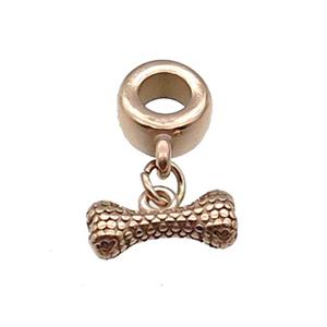 Stainless Steel DogBone Pendant Rose Gold, approx 6-14mm, 9mm, 5mm hole [SSB1483]