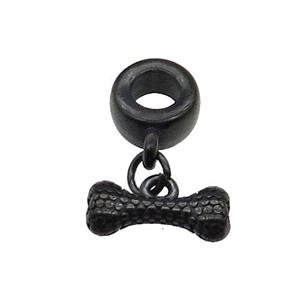 Stainless Steel DogBone Pendant Black Plated, approx 6-14mm, 9mm, 5mm hole [SSB1484]