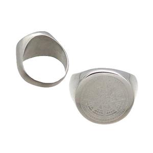 Raw Stainless Steel Ring Compass, approx 18mm [SSB1503]