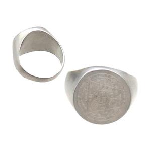 Stainless Steel Ring Duck Silver, approx 18mm [SSB1505]