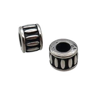 Stainless Steel Rondelle Beads Spacer Large Hole Antique Silver, approx 7-9mm, 5mm hole [SSB1546]