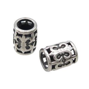 Stainless Steel Ture Beads Large Hole Antique Silver, approx 9-12mm, 6mm hole [SSB1551]