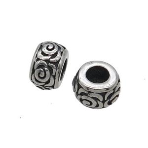 Stainless Steel Rondelle Beads Spacer Large Hole Antique Silver, approx 7.5-11.5mm, 5mm hole [SSB1554]