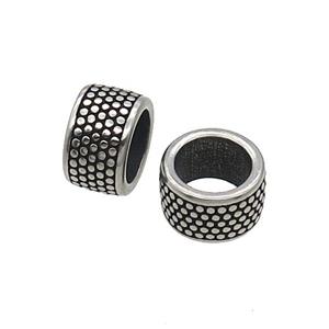 Stainless Steel Rondelle Beads Large Hole Antique Silver, approx 7-12mm, 8mm hole [SSB1555]