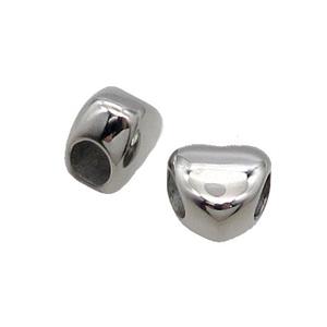 Stainless Steel Heart Beads Large Hole Antique Silver, approx 11.5mm, 5mm hole [SSB1565]