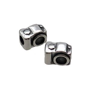 Stainless Steel Charm Beads Camera Large Hole Antique Silver, approx 10-13mm, 5mm hole [SSB1569]