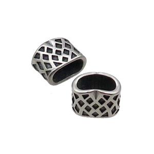 Stainless Steel Beads Large Hole Antique Silver, approx 10-13mm, 5x10mm hole [SSB1570]