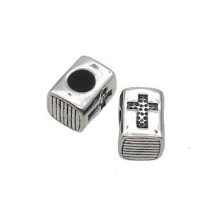 Stainless Steel Beads Cross Large Hole Antique Silver, approx 8.5-11mm, 5mm hole [SSB1590]